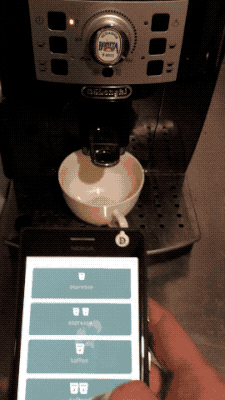 animation of brewing espresso via Web App